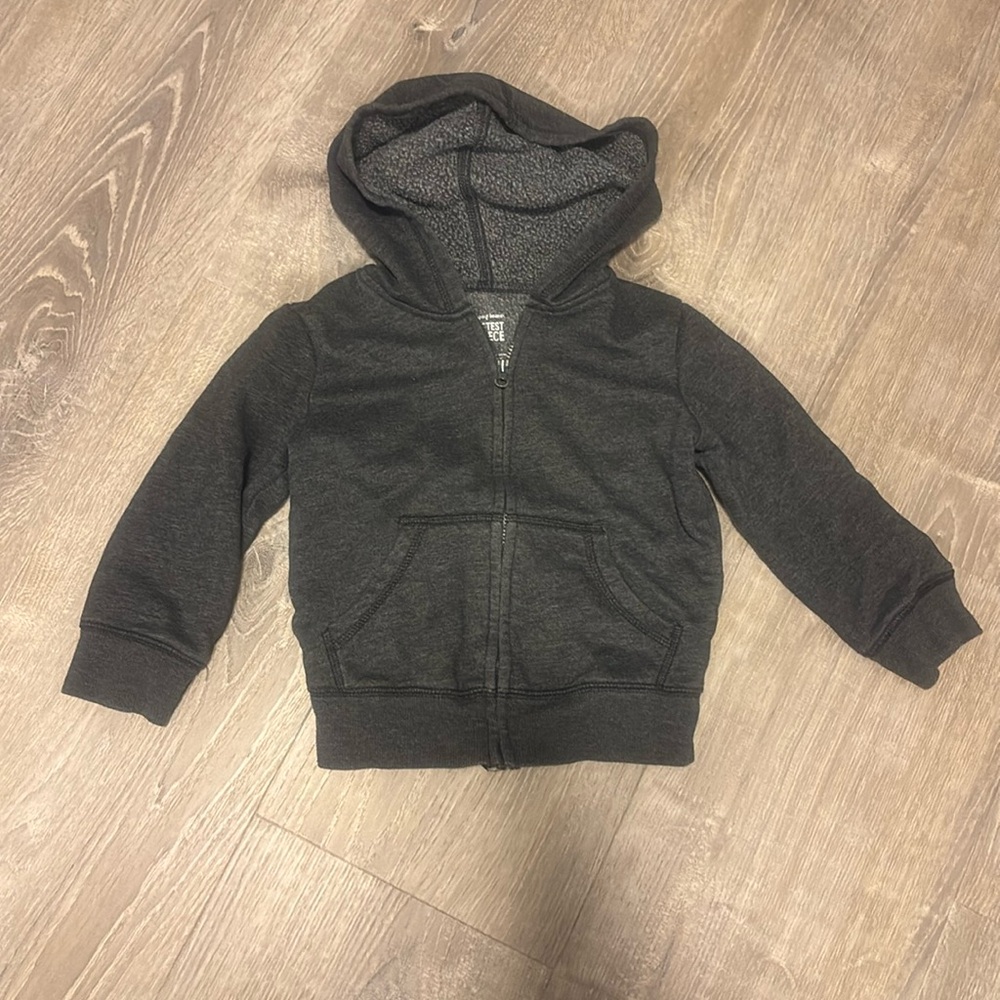 Jumping beans softest fleece gray zipper hoodie size 3T EUC